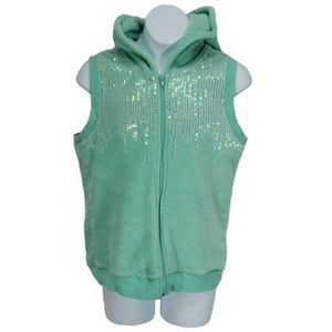 Belle du Jour fleece large Zip Up‎ Hooded vest